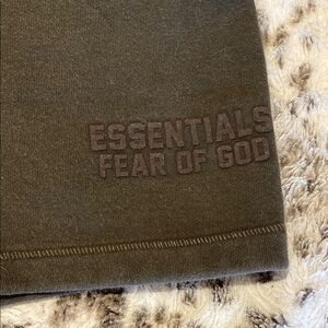 Fear of God Essentials Olive Green Shorts